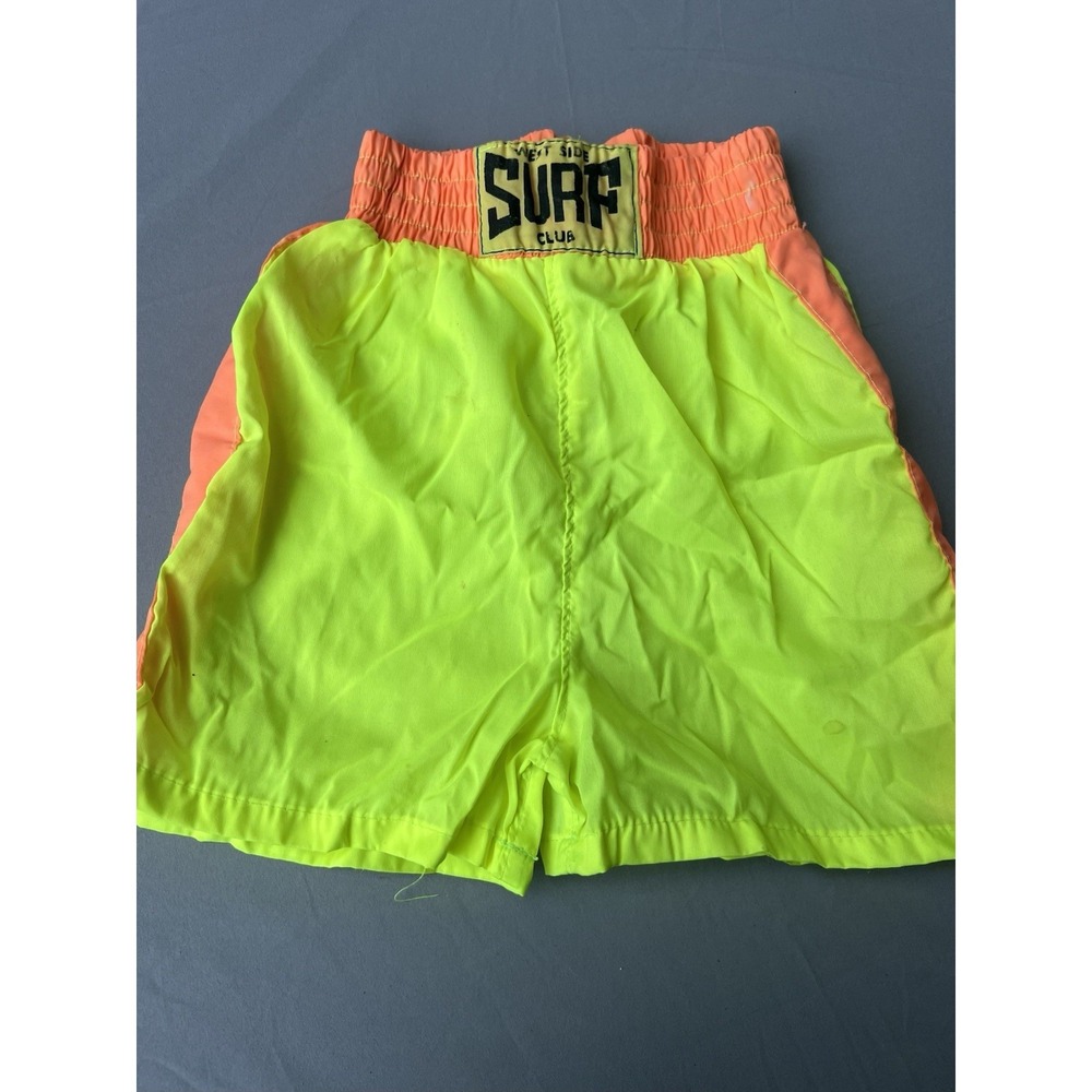 Vintage Wes Raise Surf Company Boy Shorts Boxing Yellow Nylon Retro Size 10‎